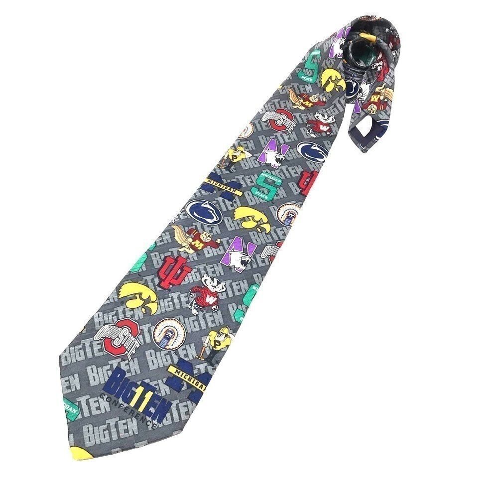 Men’s necktie. Big 10 Conference. 100% silk